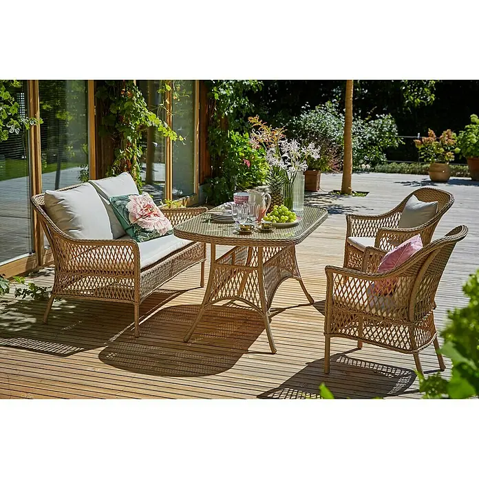 Sunfun Set de muebles de jardín Sophie - 2 piezas, Marrón natural - Foto ambiente
