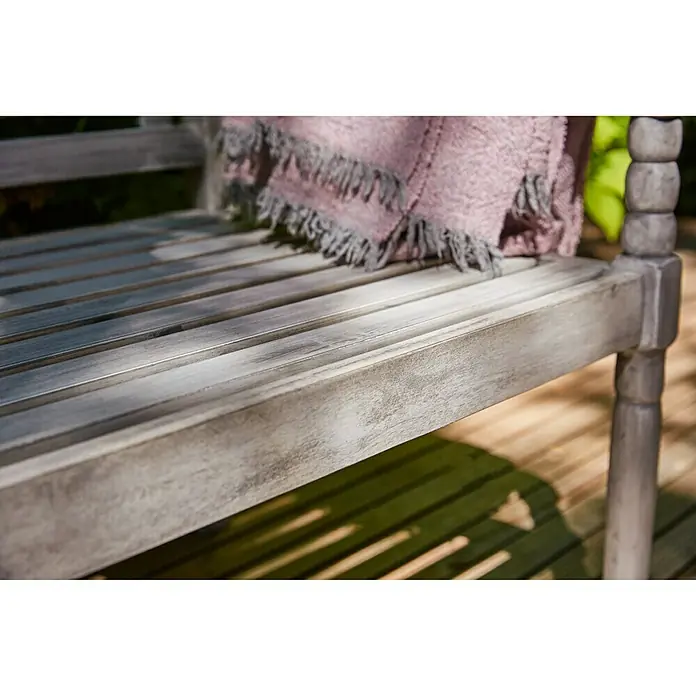 Sunfun Gartenbank Alea - 150 x 62 x 87 cm, Akazie, Weiß - Detailaufnahme
