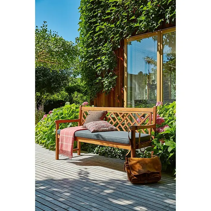 Sunfun Gartenbank - B x T x H: 158 x 61,5 x 91 cm, Natur - Stimmungsaufnahme
