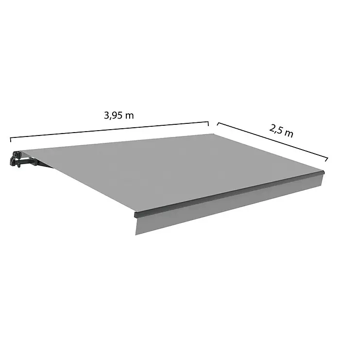 SmartSun Toldo de brazos articulados Noir Limited Edition Kit - Gris piedra, Ancho: 4 m, Caída: 2,5 m