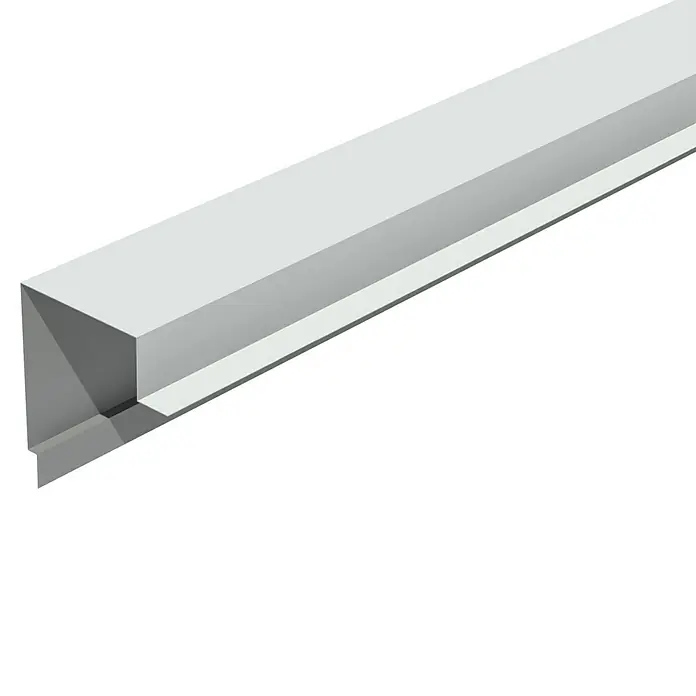 Isopan Perfil de remate lateral Isotego Blanco - 4 m x 30 mm x 30 mm, Acero - Primer plano