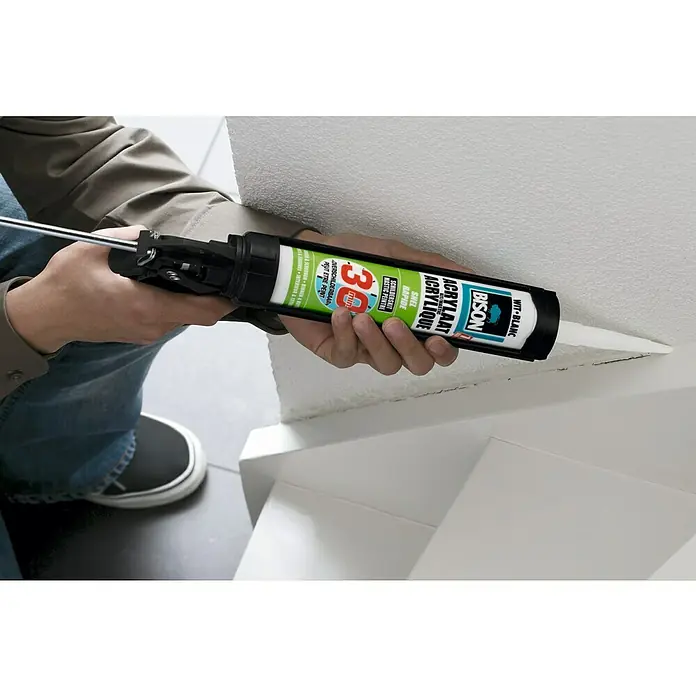 Bison Acryl afdichtkit 30 minuten Duo Pack - Wit, 2 x 300 ml - Toepassingsvoorbeeld