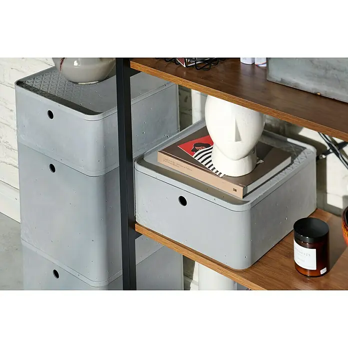 Curver Aufbewahrungsbox Beton M - L x B x H: 34 x 24 x 12 cm, Material: Kunststoff, Beton - Stimmungsaufnahme