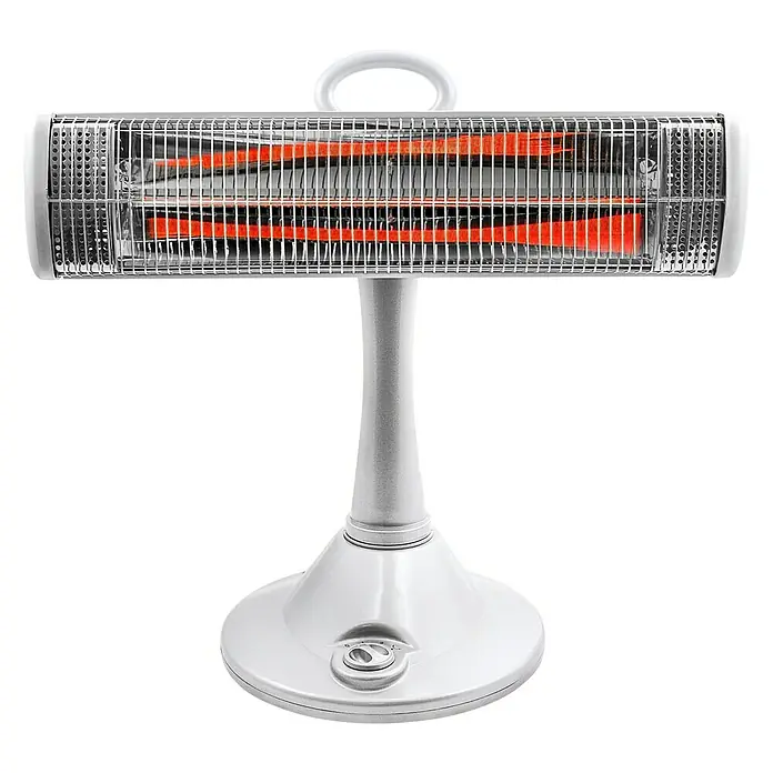 Voltomat HEATING Infracrvena električna grijalica na stalku - 900 W, Srebrne boje, Visina: 78 cm - Pogled sprijeda