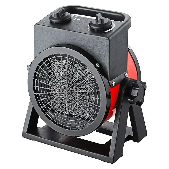 Voltomat HEATING Calefactor cerámico - 2.000 W, Rojo/Negro, 12,5 x 22,7 x 24 cm - Vista angular