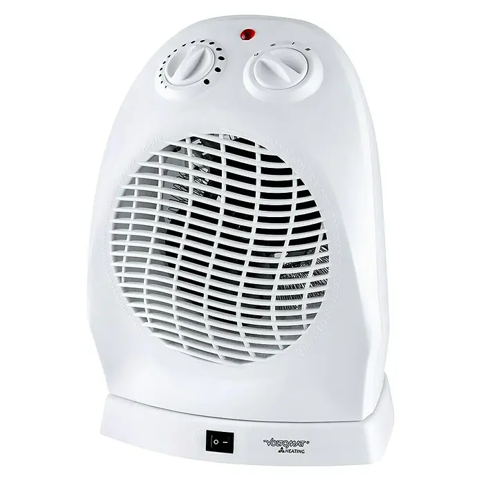 Voltomat HEATING Ventilatorska grijalica - 2.000 W, Bijele boje, 21,5 x 20 x 29,5 cm - Dijagonalni pogled
