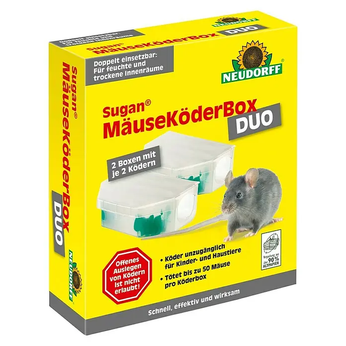 Neudorff Sugan Mäuseköderbox - 2 Stk. - Vorderansicht