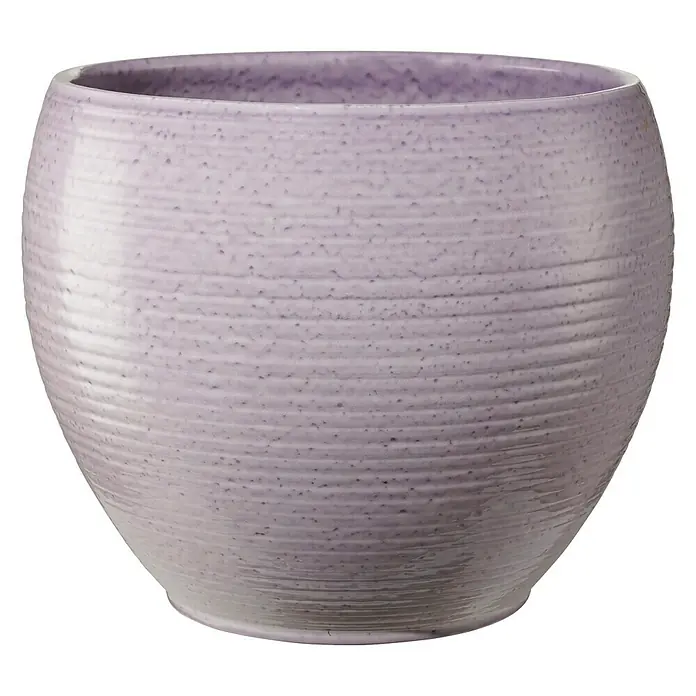 Soendgen Keramik Übertopf rund Manacor Deluxe - Außenmaß (Ø x H): 16 x 13 cm, Flieder, Keramik - Vorderansicht