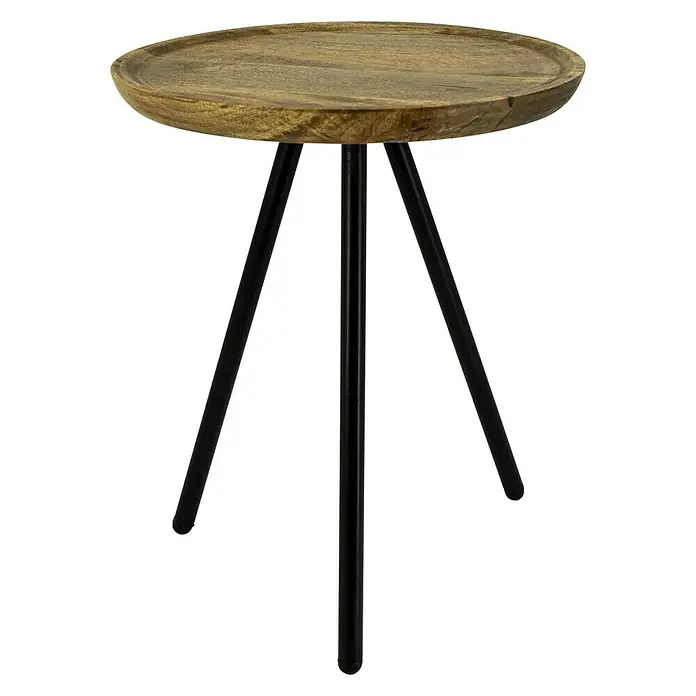 Beistelltisch Mangoholz - L, Ø x H: 45 x 45 cm, Mangoholz - Vorderansicht