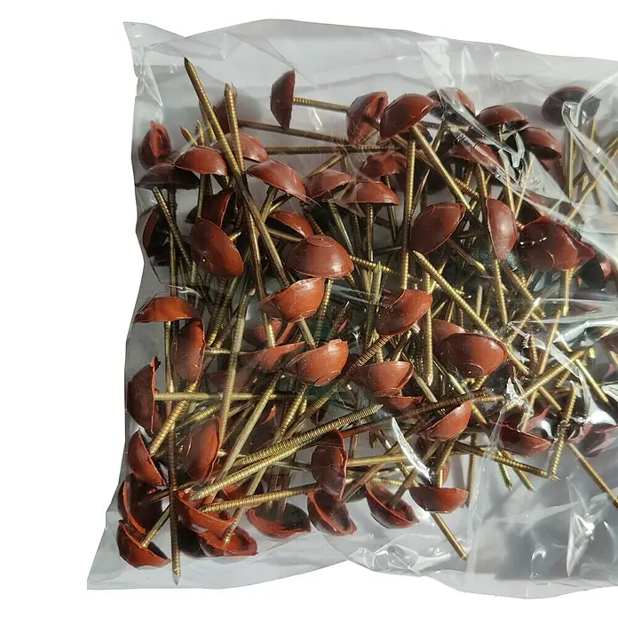 Fijación para placa ondulada bituminosa - 100 ud., Cubiertas de tejado bituminosas, Rojo - Primer plano