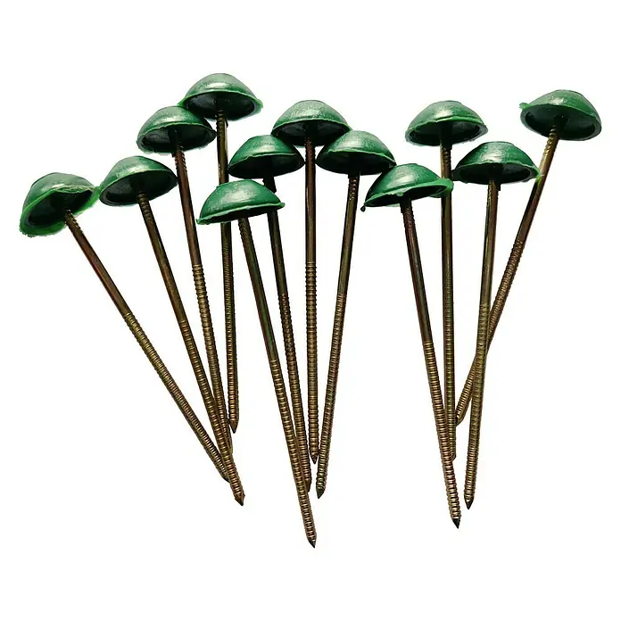 Fijación para placa ondulada bituminosa - 100 ud., Cubiertas de tejado bituminosas, Verde - Vista frontal