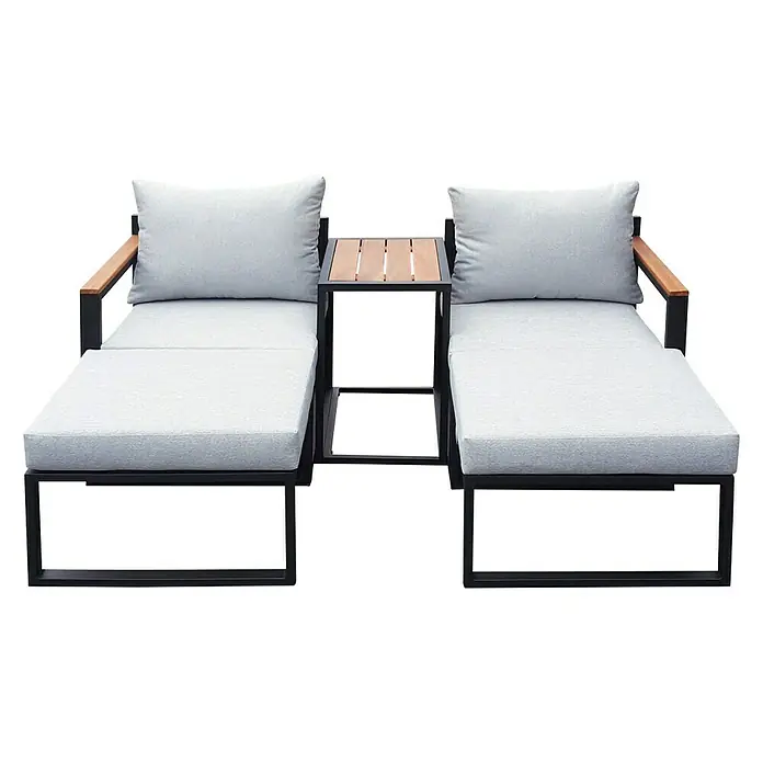 Conjunto de muebles Loreto - 5 piezas, Negro - Vista frontal
