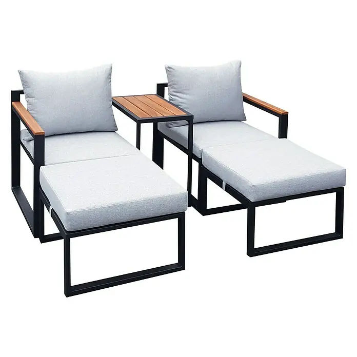 Conjunto de muebles Loreto - 5 piezas, Negro - Vista angular