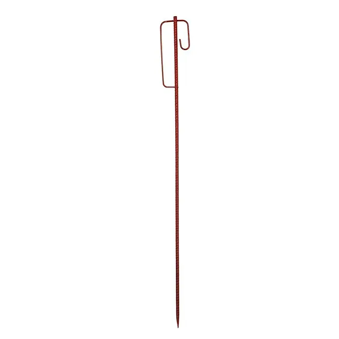 Absperrleinenhalter - 1,25 m, Sicherheitsbügel, Rot, Geschmiedet - Vorderansicht