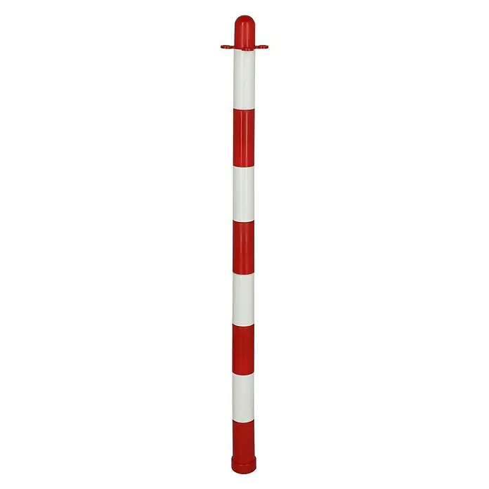 Sperrpfosten - Ø x H: 45 x 850 mm, Polypropylen, Rot/Weiß - Vorderansicht