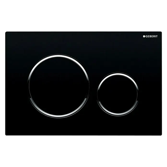 Geberit Betätigungsplatte Sigma 20 - Schwarz, 2-Mengen-Spülung - Vorderansicht