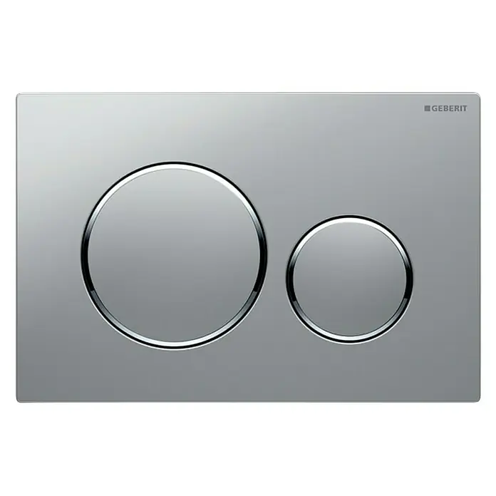 Geberit Betätigungsplatte Sigma 20 - Chrom matt, 2-Mengen-Spülung - Vorderansicht