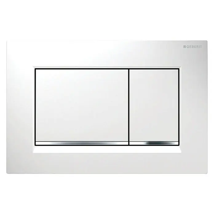 Geberit Betätigungsplatte Sigma 01 - Chrom matt, 2-Mengen-Spülung - Vorderansicht
