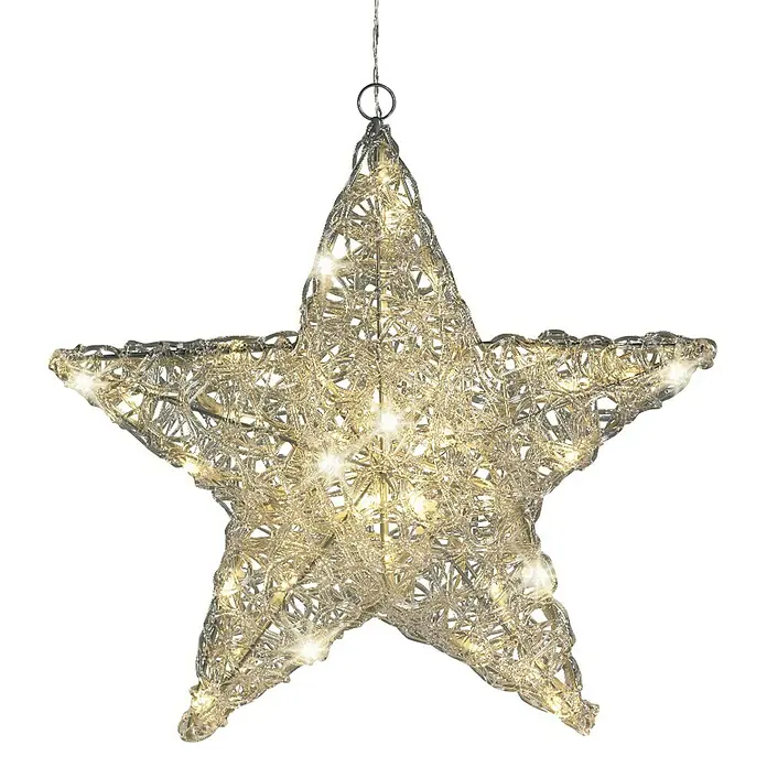 Estrella LED - Para interior, Altura: 40 cm, Blanco - Vista frontal