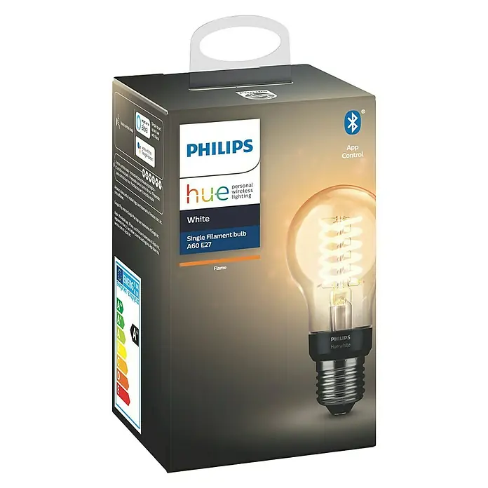 Philips Hue Bombilla LED Filamento blanco - E27, 7 W, Blanco cálido, A60, Intensidad regulable - Vista frontal