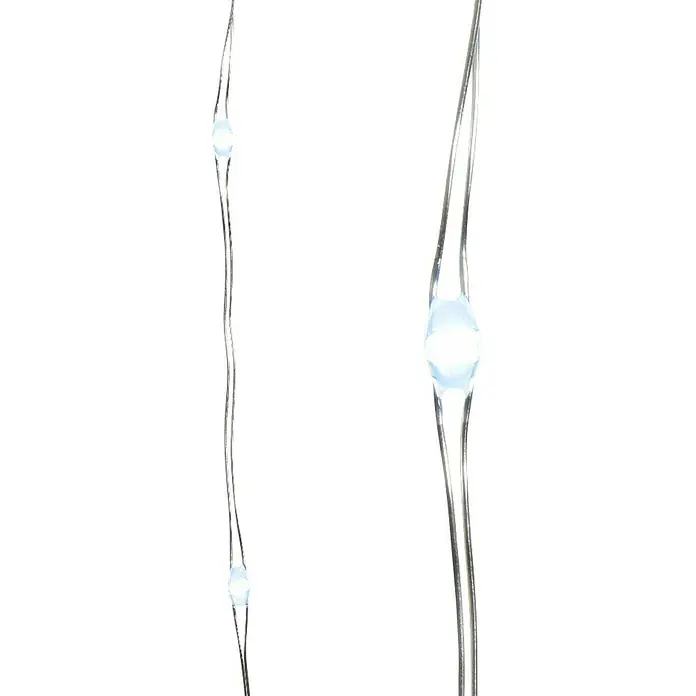 Guirnalda luminosa LED - Para interior, 20 luces, Longitud del cable: 95 cm, Color de luz: Blanco frío - Primer plano