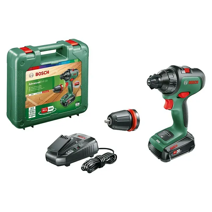 Bosch 18 V Power for All Akku-Bohrschrauber AdvancedDrill 18 - 18 V, 1 Akku, 2,5 Ah, Leerlaufdrehzahl: 0 U/min - 1.250 U/min - Diagonale Ansicht