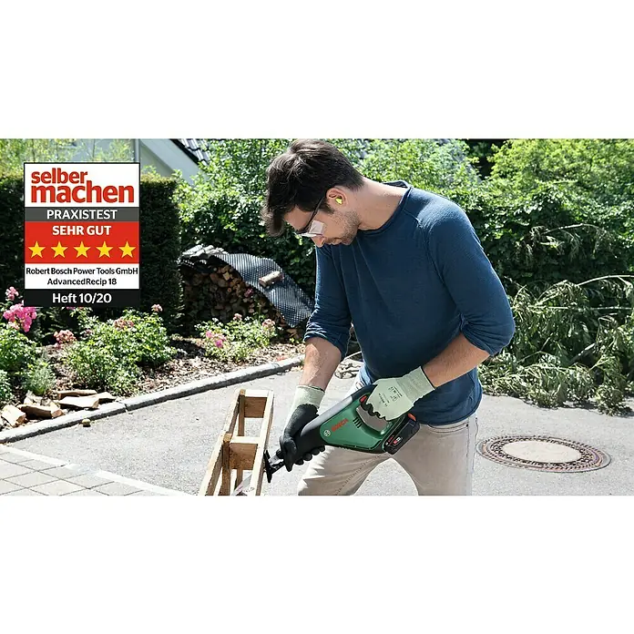 Bosch 18 V Power for All Akku-Säbelsäge AdvancedRecip 18 - 18 V, 1 Akku, 2 Ah, Leerlaufhubzahl: 0 - 3.100 Hübe/min - Anwendungsbeispiel