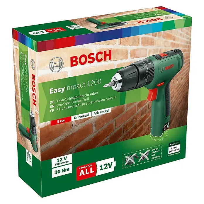 Bosch Akku-Schlagbohrschrauber EasyImpact 1200 - 12 V, Ohne Akku, 1,5 Ah - Vorderansicht