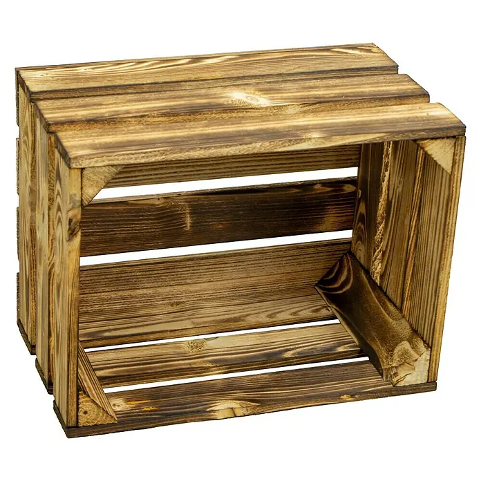 Holzkiste Bella - 40 x 25 x 30 cm, Braun - Vorderansicht