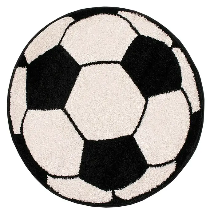 Alfombra Pelota - Blanco, Negro, 100 x 100 cm, Polipropileno - Vista descendente