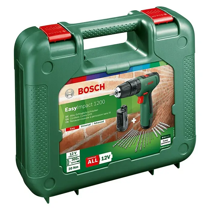 Bosch Akku-Schlagbohrschrauber EasyImpact 1200 - 12 V, 2 Akkus, 1,5 Ah - Vorderansicht