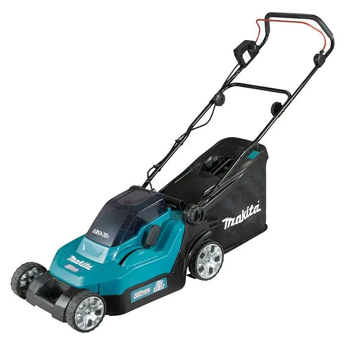 Makita Akku-Rasenmäher DLM382CM2 - 36 V, 2 Akkus, 4 Ah, Schnittbreite: 38 cm - Diagonale Ansicht