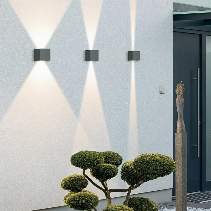 Starlux Vanjska zidna LED svjetiljka Umea - 8 W, 10 x 10 x 10 cm, Antracit, IP54 - Živopisni prikaz