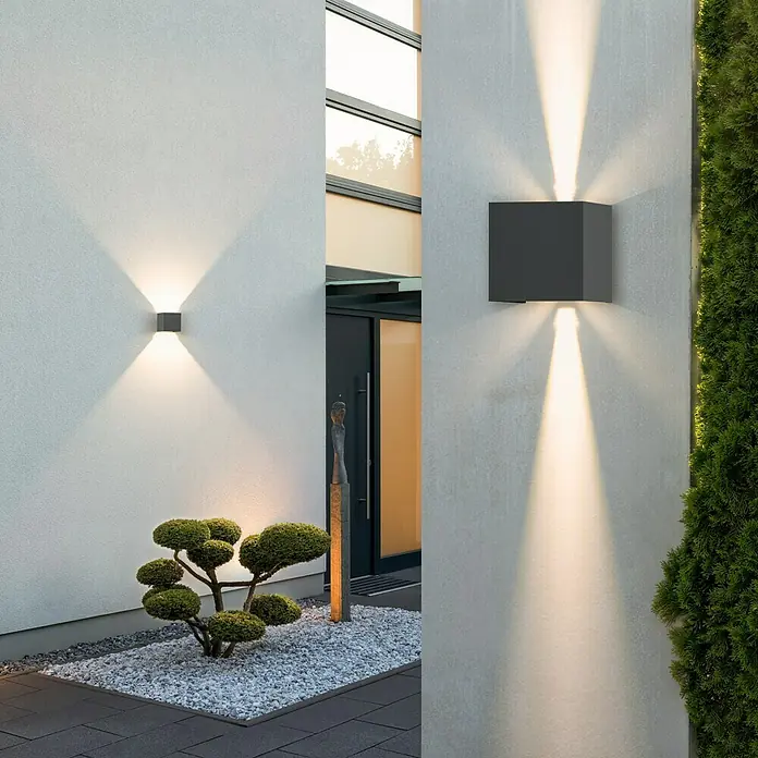 Starlux Vanjska zidna LED svjetiljka Umea - 8 W, 10 x 10 x 10 cm, Antracit, IP54 - Živopisni prikaz
