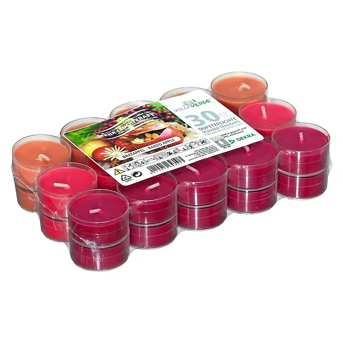 Duft-Teelicht Flatpack - Bratapfel - Diagonale Ansicht