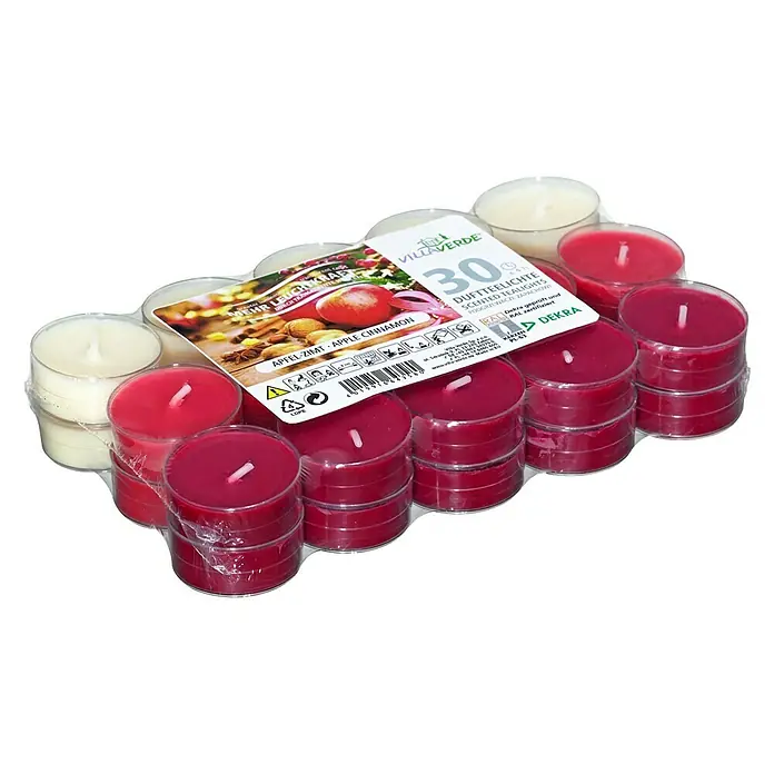 Duft-Teelicht Flatpack - Apfel-Zimt - Diagonale Ansicht