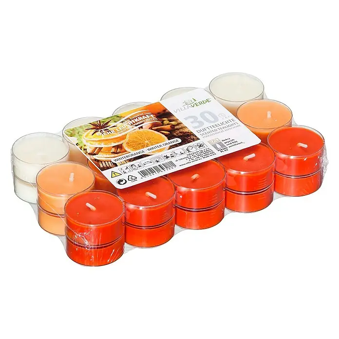 Duft-Teelicht Flatpack - Orange - Diagonale Ansicht