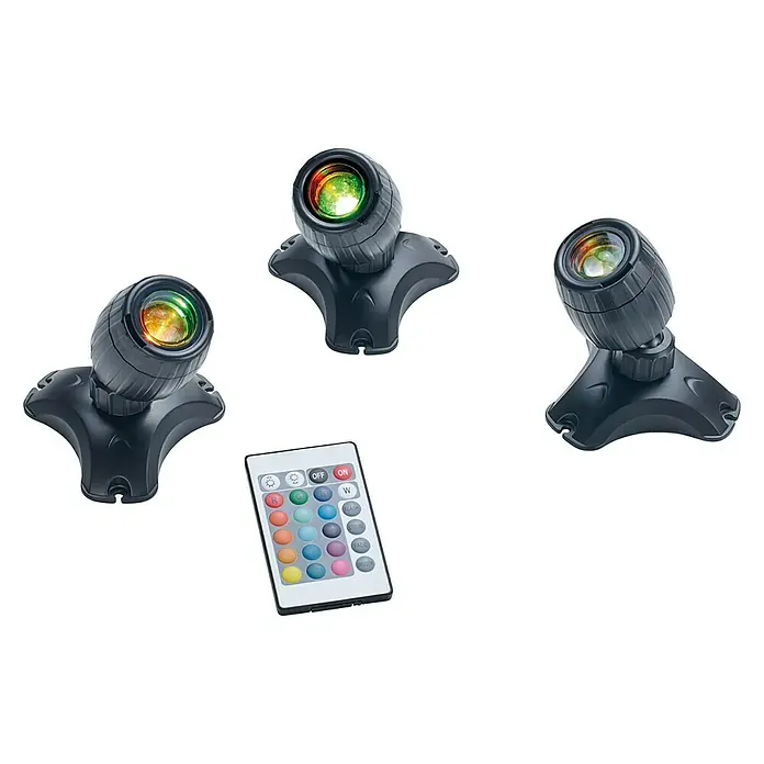 Pontec Teichbeleuchtung PondoStar LED - 3 Stk., Lichtfarbe: RGB - Ansicht von oben