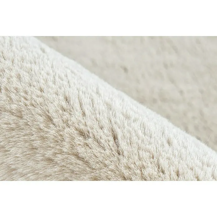 Hochflorteppich Happy - Beige, 170 x 120 cm, 100 % Polyester (Flor) - Detailaufnahme