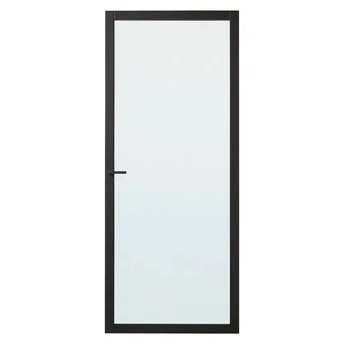 Solid Elements Binnendeur SE 7005 blank glas - 93 x 201,5 cm, Draairichting: Links, Zwart, Opdek - Vooraanzicht