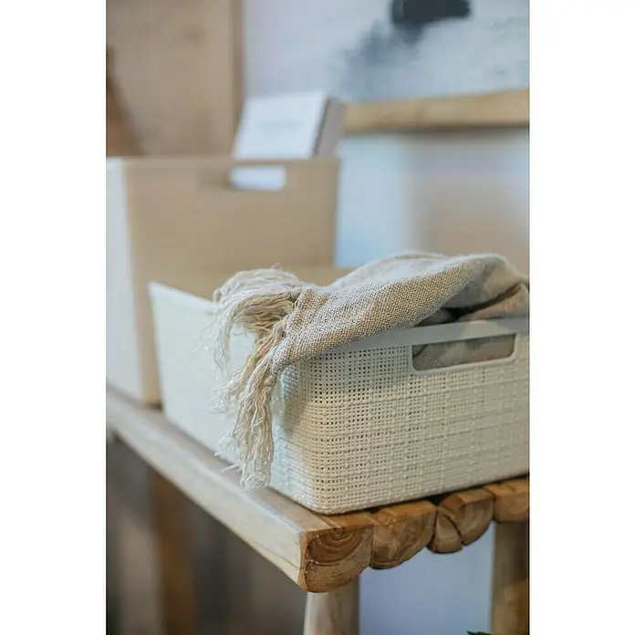 Curver Kutija za pohranjivanje Jute M - Creme - D x Š x V: 36 x 27 x 15 cm, Plastika, Kremasto - Živopisni prikaz