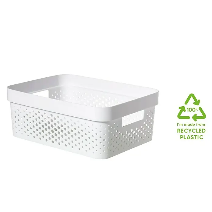 Curver Aufbewahrungsbox Infinity - L x B x H: 35,6 x 26,6 x 13,6 cm, Kunststoff, Weiß - Diagonale Ansicht