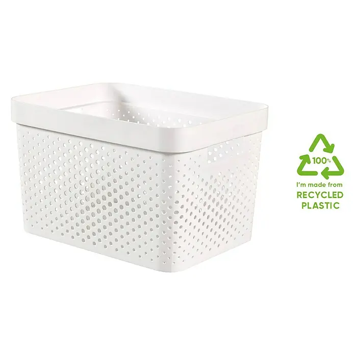 Curver Aufbewahrungsbox Infinity - L x B x H: 35,6 x 26,6 x 21,8 cm, Kunststoff, Weiß - Diagonale Ansicht
