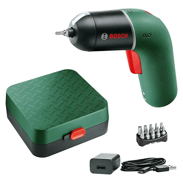Bosch Akkuschrauber IXO VI Classic Edition - 3,6 V, 1 Akku, Leerlaufdrehzahl: 0 U/min - 215 U/min - Diagonale Ansicht