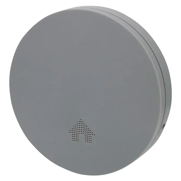 UniTEC Rauchwarnmelder Design - Durchmesser: 12,5 cm, Höhe: 2,5 mm, Batterielaufzeit: 10 Jahre, Alarmsignal: 85 dB, Grau - Vorderansicht