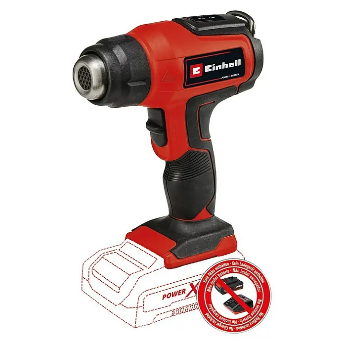Einhell Power X-Change Akku-Heißluftgebläse TE-HA 18 Li-Solo - Ohne Akku, 18 V, Temperaturbereich: 350 °C - 550 °C - Linke Seitenansicht