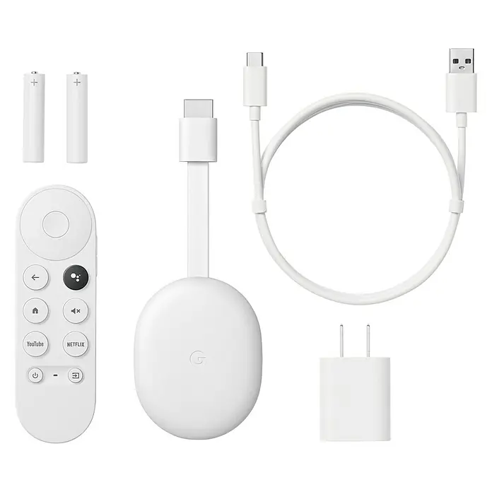 Google Streaming-Stick Chromecast mit Google TV - Weiß, HDMI, 4K Ultra HD/HDR, 2,4 GHz/5 GHz - Ansicht von oben