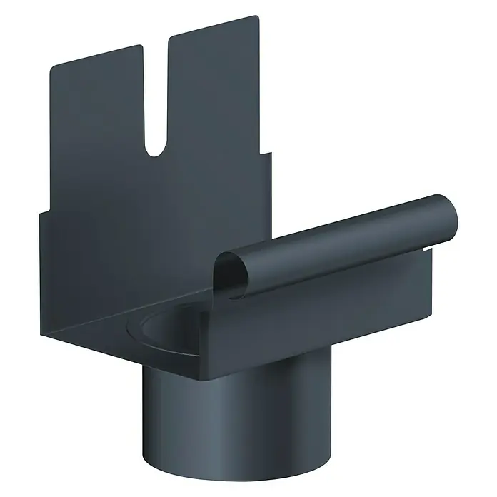 Sarei Rinnenstutzen - Nennweite: 70/60 mm, Aluminium, Anthrazit - Diagonale Ansicht