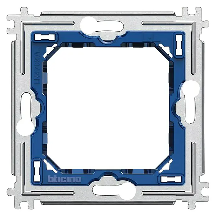 Bticino Living Light Mecanismo de enchufe Universal Tornillo - Plateado, Metal, Montaje en la pared - Vista frontal