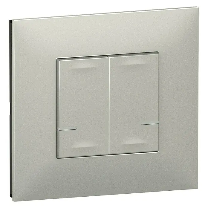 Legrand Valena Next with Netatmo Conmutador inalámbrico - 12 x 83 x 83 mm, Aluminio - Vista frontal